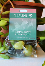 Stone Set- Gemini- Indian Agate, Lemon Jade- 126GE
