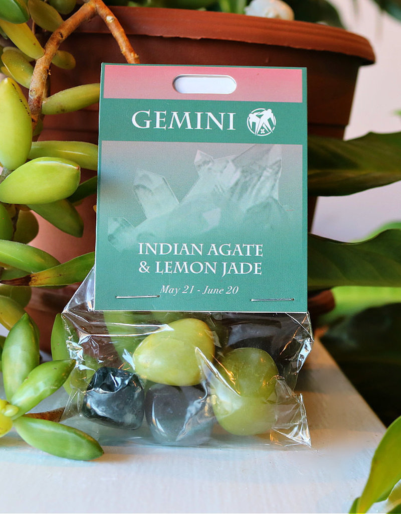 Stone Set- Gemini- Indian Agate, Lemon Jade- 126GE