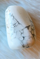 White Howlite Palm Stone - Jumbo - TUMWHWJ