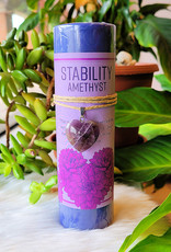 Candle - Stability with Amethyst Heart Amulet- Disc