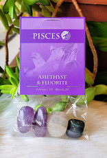 Stone Set- Pisces- Amethyst, Fluorite