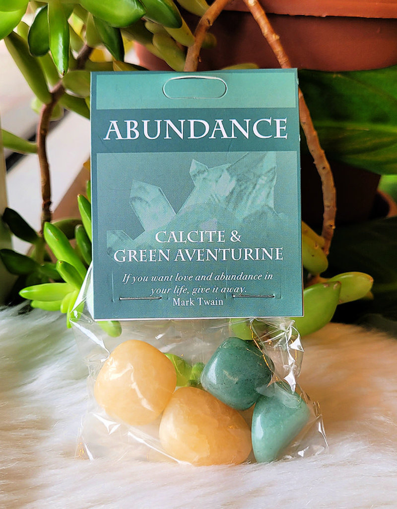 Gemstone Set- Abundance- Calcite, Green Aventurine
