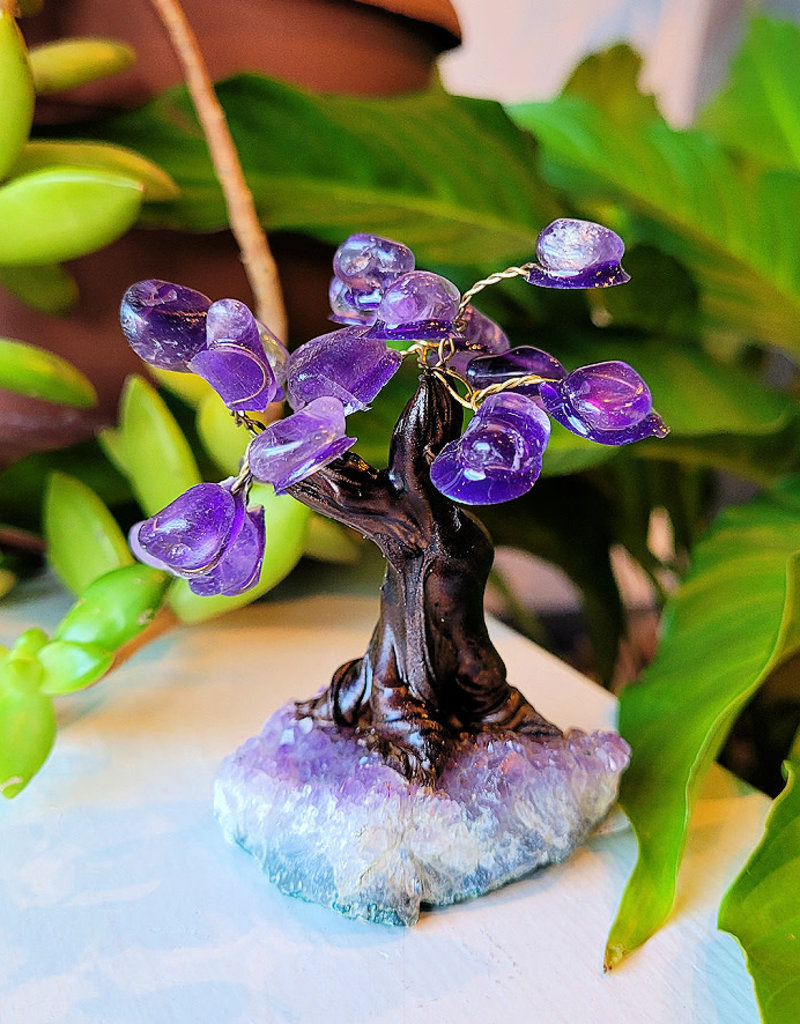 Bonsai Tree- Amethyst with Amethyst Base SM - TREEAME3.5