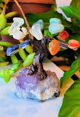 Bonsai Tree- Mixed Stone with Amethyst Base- Small- TREEMIX3.5