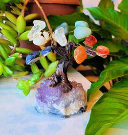 Bonsai Tree- Mixed Stone with Amethyst Base- Small- TREEMIX3.5