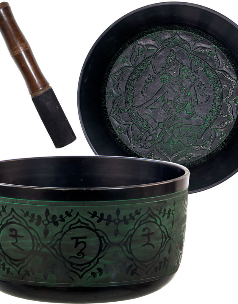 Singing Bowl - Green Tara - 6 inches - Small