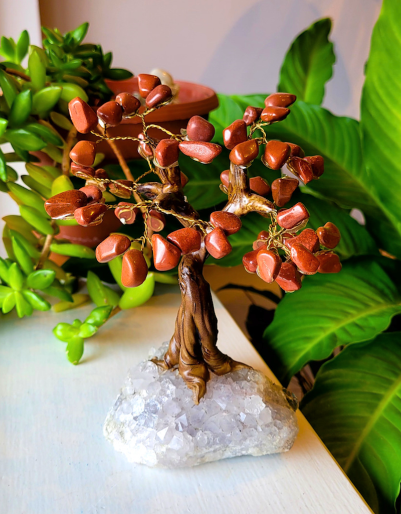 Bonsai Tree- Red Jasper with Amethyst Base