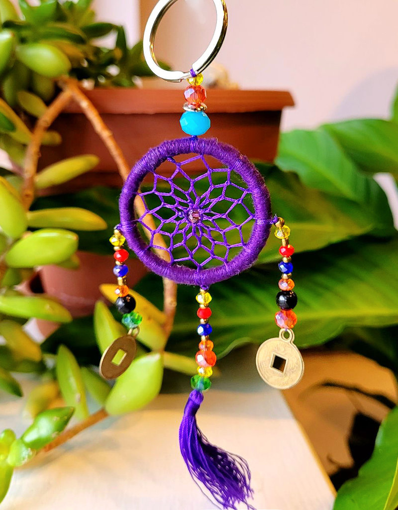 Purple Dream Catcher Keychain