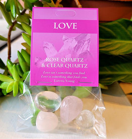 Gemstone Set- Love- Rose Quartz, Clear Quartz- 125LO