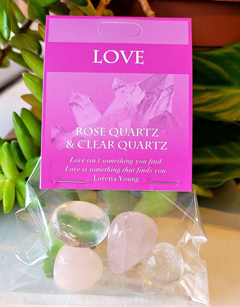 Gemstone Set- Love- Rose Quartz, Clear Quartz- 125LO