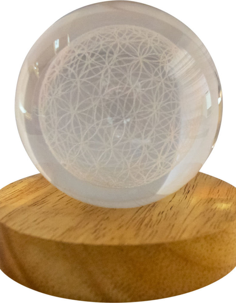 Glass Crystal Ball - Flower of Life - 17768