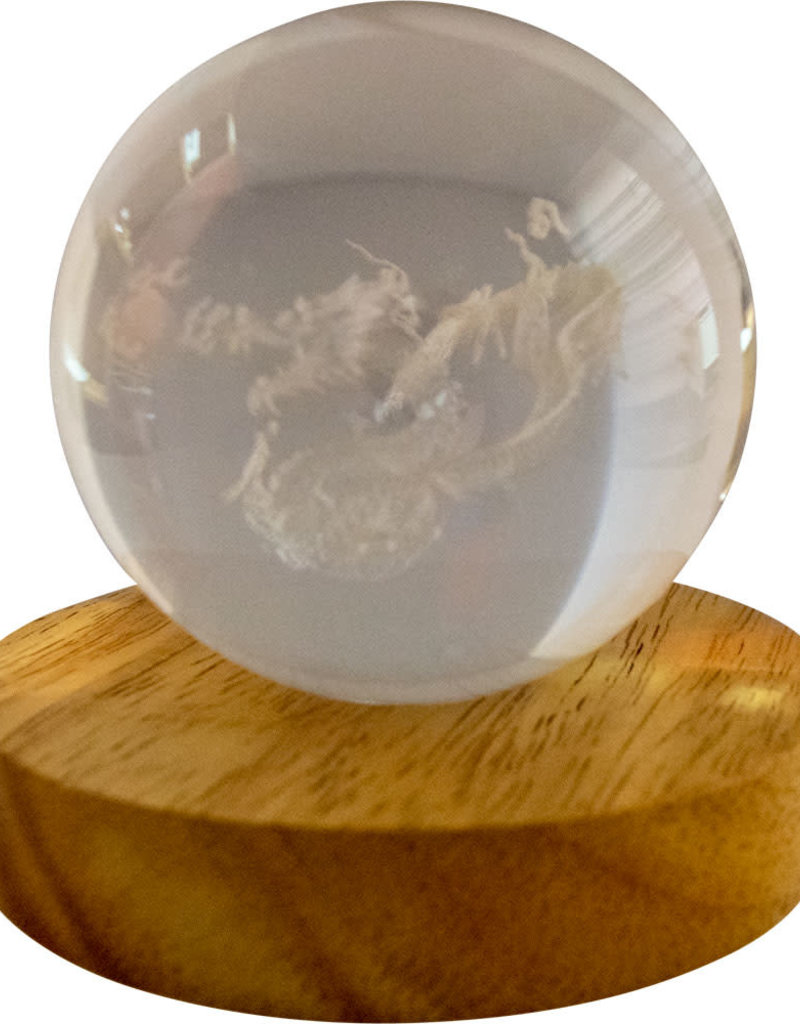 Glass Crystal Ball - Chinese Dragon - 17762