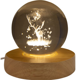 Glass Crystal Ball - White Stag - 17765