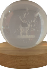 Glass Crystal Ball - White Stag - 17765