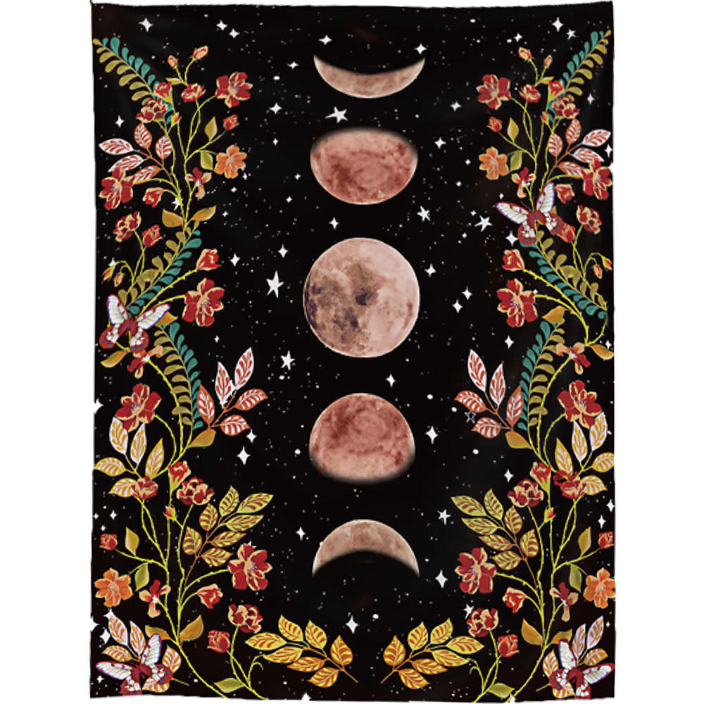 Moon and flower tapestry hot sale