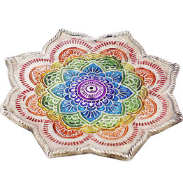 Incense Holder - Chakra Lotus Flower - Aluminum - 89741