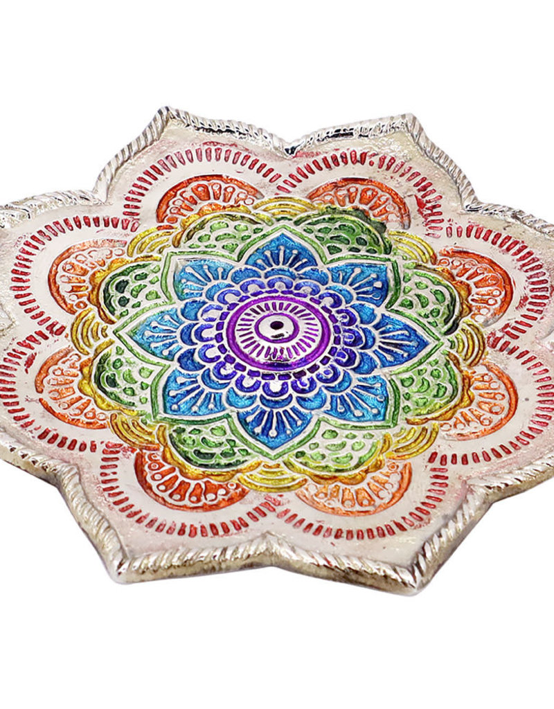 Chakra Lotus Flower - Aluminum Incense Holder