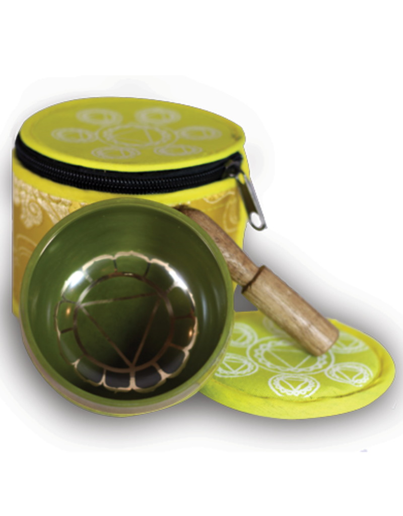 Solar Plexus Chakra Singing Bowl with Silk Case
