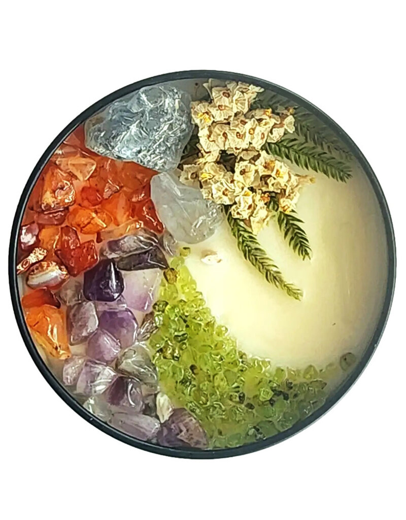N&S- Connection - Celestite, Carnelian, Amethyst, and Peridot Candle- 8 oz