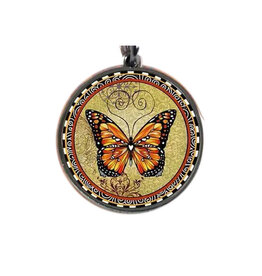 SLL- Orange Monarch Butterfly Cherish Reversible Medium Circle