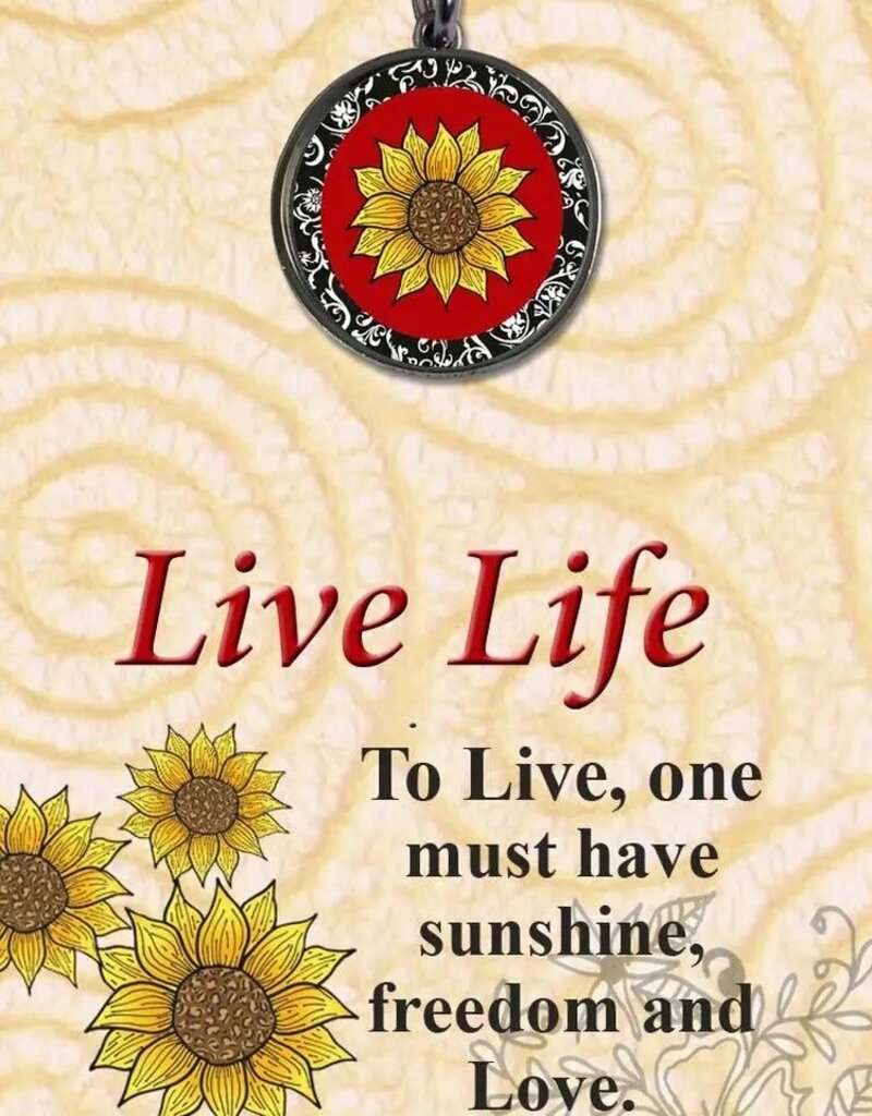 SLL- Red Sunflower Live Life Reversible Medium  Circle