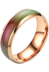 Mood Ring- Rose Gold Rainbow Temperature- 6mm Stainless Steel