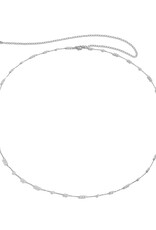 Dainty Beaded Pearl Waist Belly Chain- Solid Copper