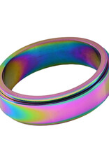 FS- Rainbow Chrome Fidget Spinner Band Ring- Stainless Steel