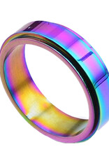 FS- Rainbow Chrome Fidget Spinner Band Ring- Stainless Steel
