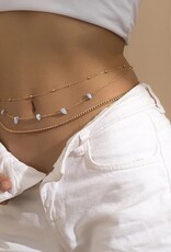 Crystal Bead Belly Chain- Solid Copper