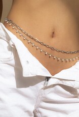Circle Charm Beaded Belly Chain- Solid Copper