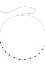Green Crystal Beaded Belly Chain- Solid Copper