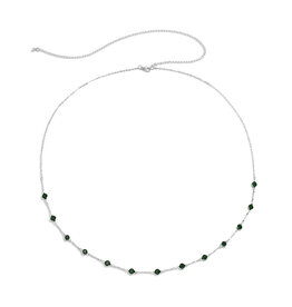 Green Crystal Beaded Belly Chain- Solid Copper