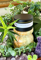 Candle - Creative Oasis -Desert Rose, Tigers Eye, Carnelian, Unakite Jasper - 8 oz