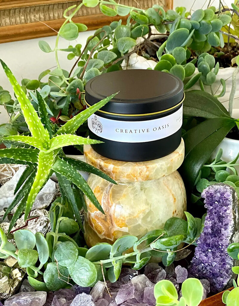 Candle - Creative Oasis -Desert Rose, Tigers Eye, Carnelian, Unakite Jasper - 8 oz