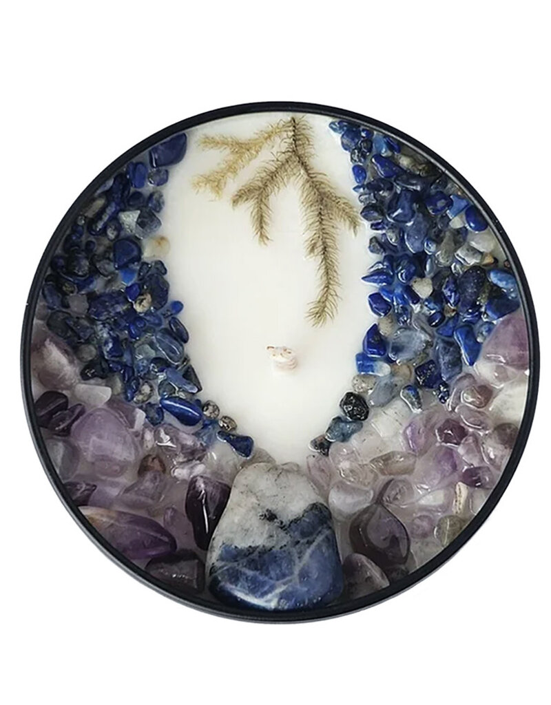 N&S - I Am Water - Sodalite, Amethyst, Lapis Candle - 8 oz