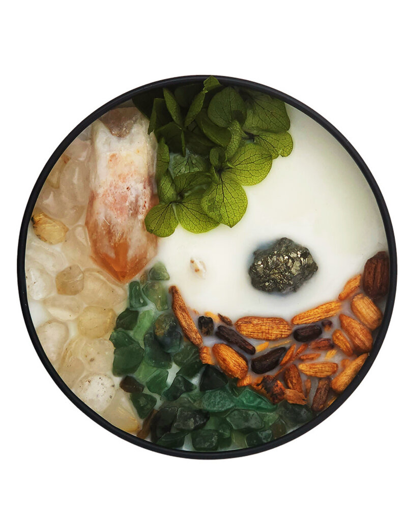 N&S - I Am Abundant - Citrine, Golden Rutile Quartz, Moss Agate, Pyrite - 8 oz