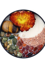 Candle - Durga the Fearless - Tiger Eye, Rhyolite, Hessonite, Copper - 8 oz