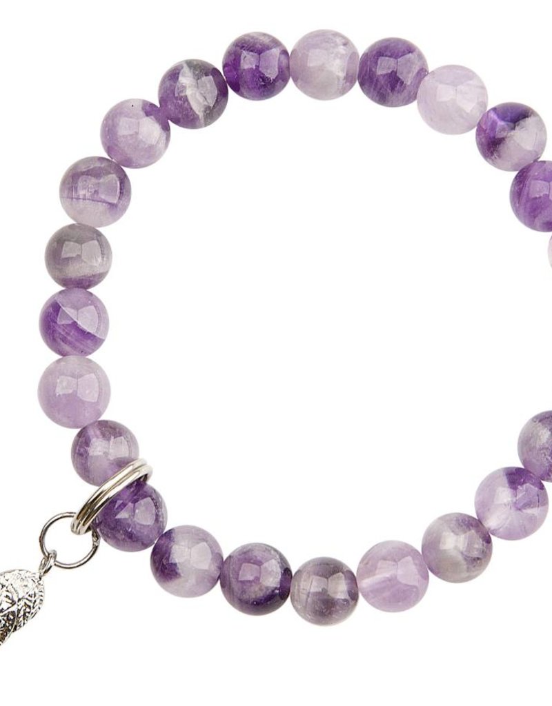 Amethyst & Angel Wing Bracelet - Good Health & Protection