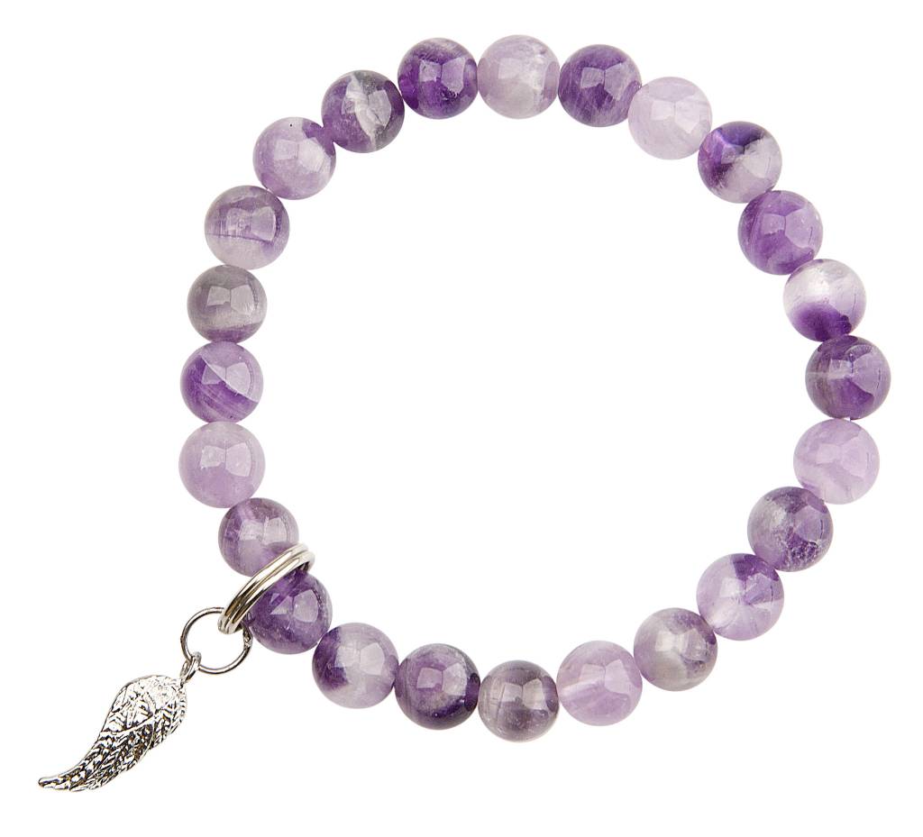 Amethyst & Angel Wing Bracelet - Good Health & Protection - The Open ...