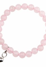 Rose Quartz and Heart Bracelet - Love and Friendship