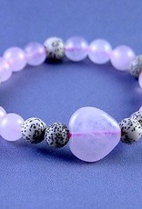 Rose Quartz and Seeds of the Lotus Flower Bracelet - Faith and Hope