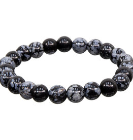 Snowflake Obsidian Bracelet - 8mm