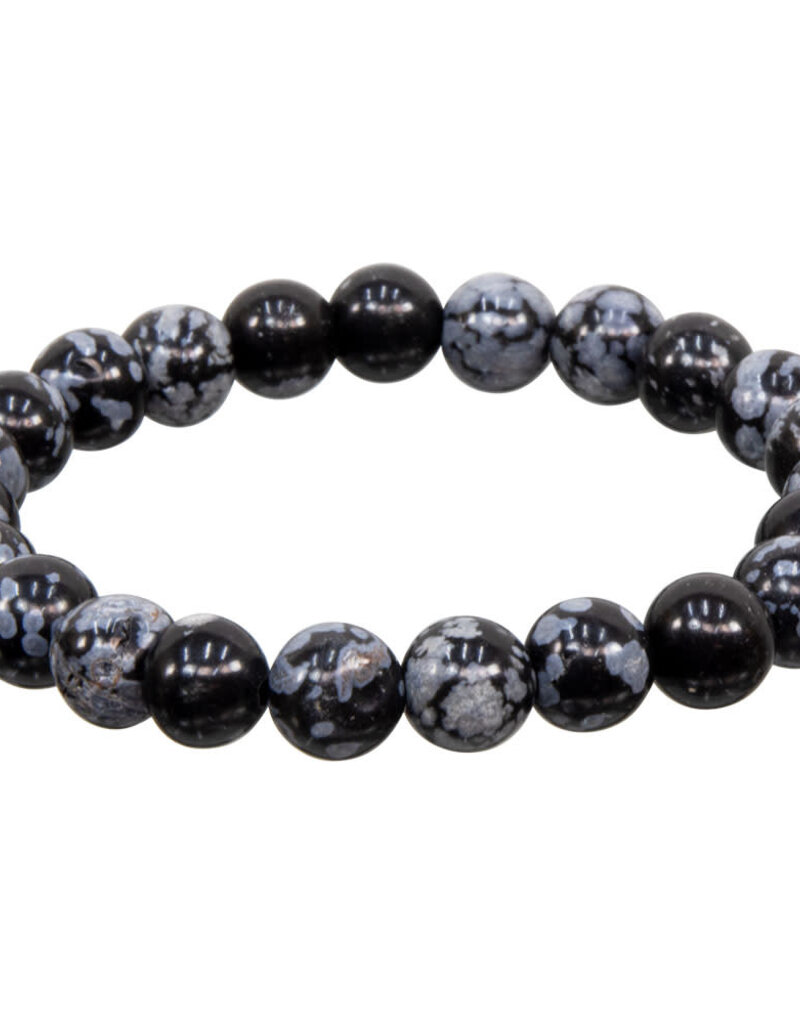 Snowflake Obsidian Bracelet - 8mm