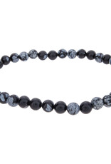 Snowflake Obsidian Bracelet - 4mm