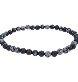 Snowflake Obsidian Bracelet - 4mm