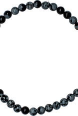 Snowflake Obsidian Bracelet - 4mm