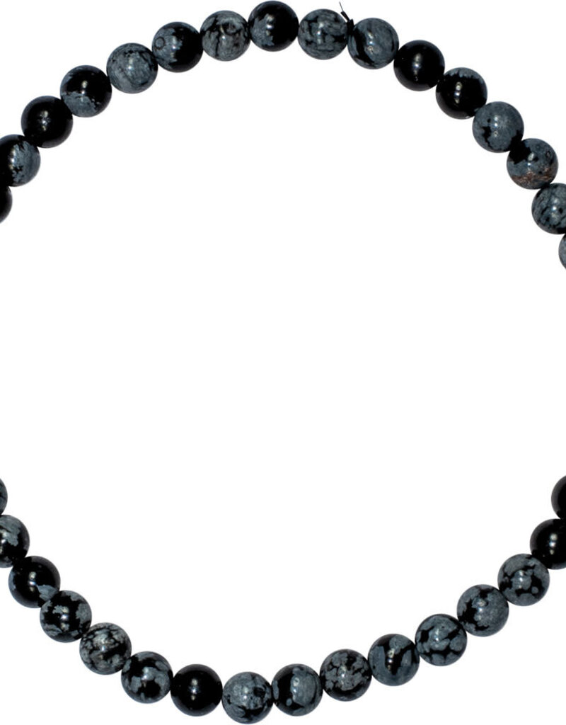 Snowflake Obsidian Bracelet - 4mm