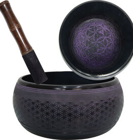Purple Flower of Life Singing Bowl - 6 inches