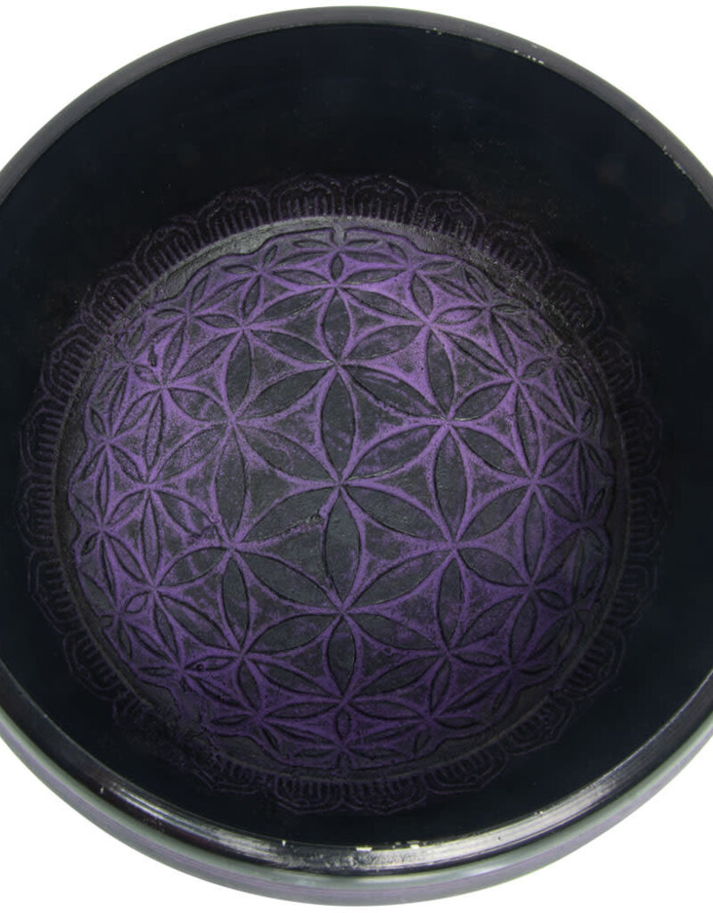 Singing Bowl- Flower of Life - Purple 8 inches - 31281